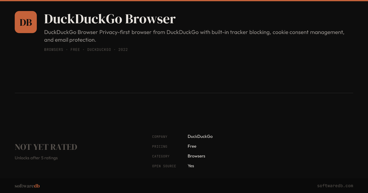 DuckDuckGo Browser — SoftwareDB