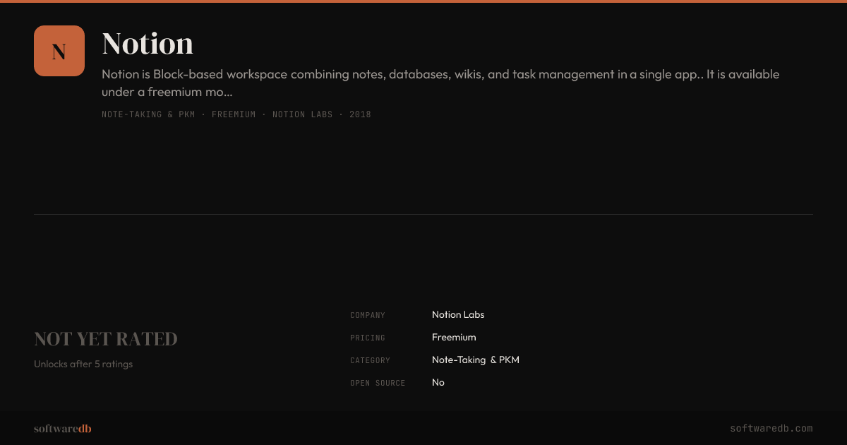 Notion — SoftwareDB